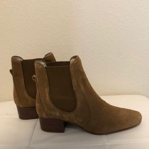 Zara leather chelsea bootie - brown